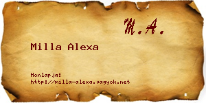 Milla Alexa névjegykártya